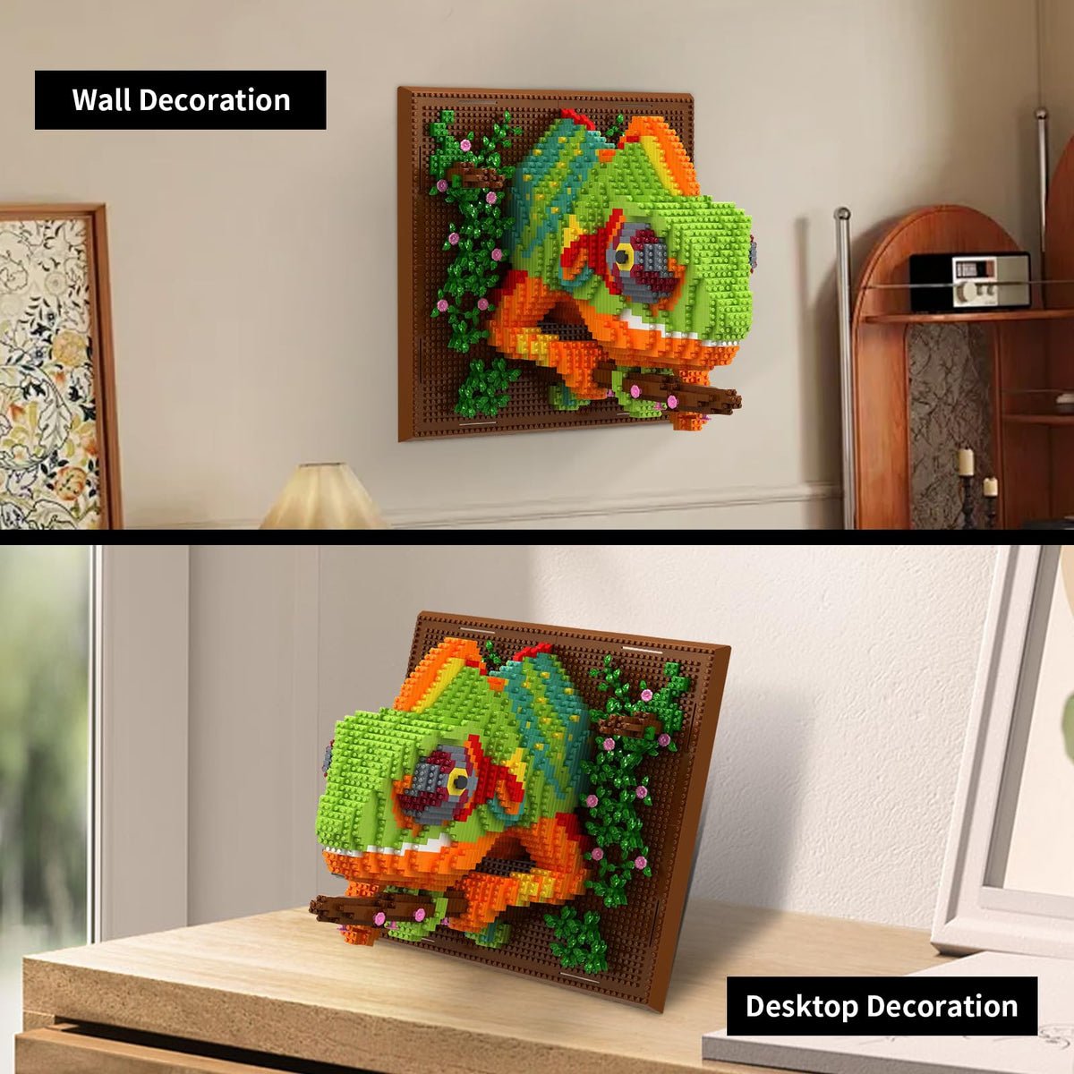 BseSparklion chameleon art on display brings vibrant wildlife indoors