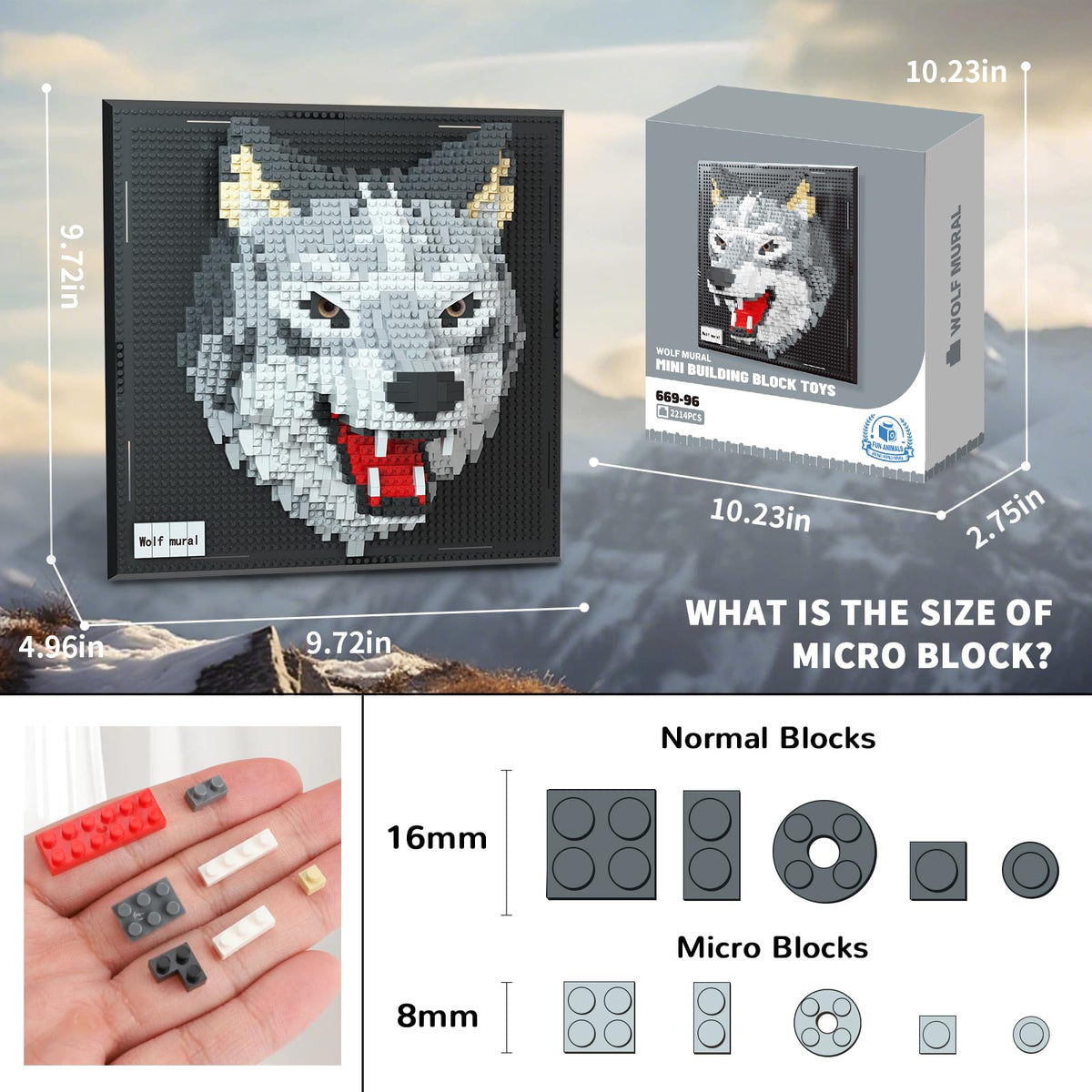 BseSparklion Wolf micro blocks close-up showing intricate detailing