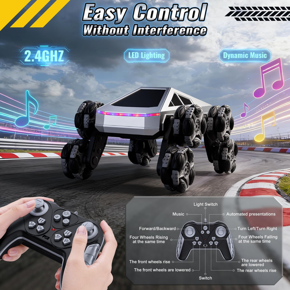 Bsgifts RC stunt car performing 360 drift highlights thrilling stunt capability
