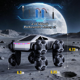 Bsgifts RC stunt car with adjustable swing-arms demonstrates stability on uneven surfaces