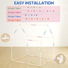 BSHAPPLUS spacious pink play area suitable for imaginative indoor or outdoor activities.