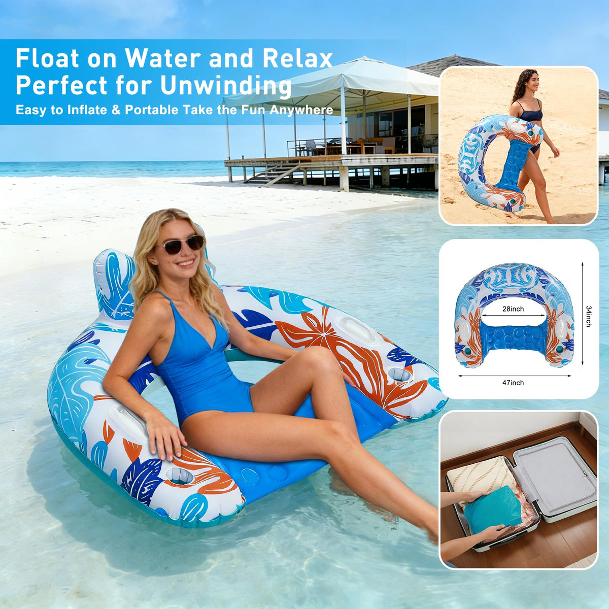 BSIEZC Pool Floats Tropical Pattern Gift Box ready for gifting.