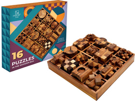 BSIRI 16-in-1 wooden brain teaser interlocking puzzle setup supports focused play