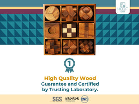 BSIRI 3D hand puzzle collection close-up highlighting tactile wood texture and precision crafting.