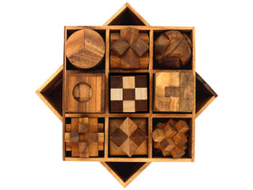 BSIRI wooden brain teasers puzzle tray showcasing compact desk-friendly design for quick breaks.