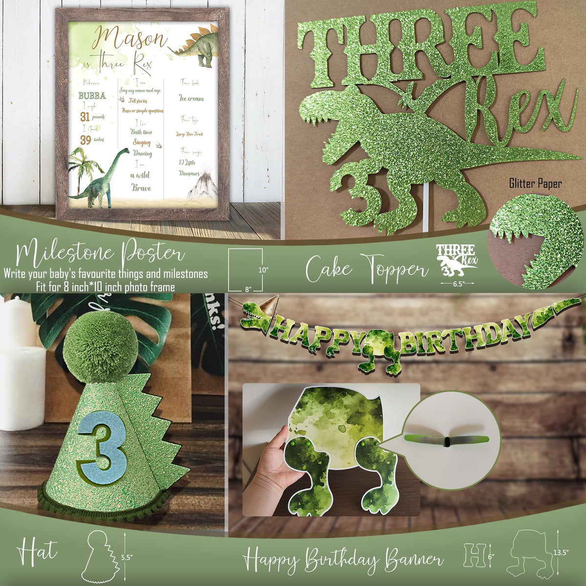 BSMIEFUS Dinosaur 3rd Birthday Hat brings playful party flair.
