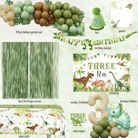 BSMIEFUS Dinosaur table cloth provides a playful dining surface for treats.