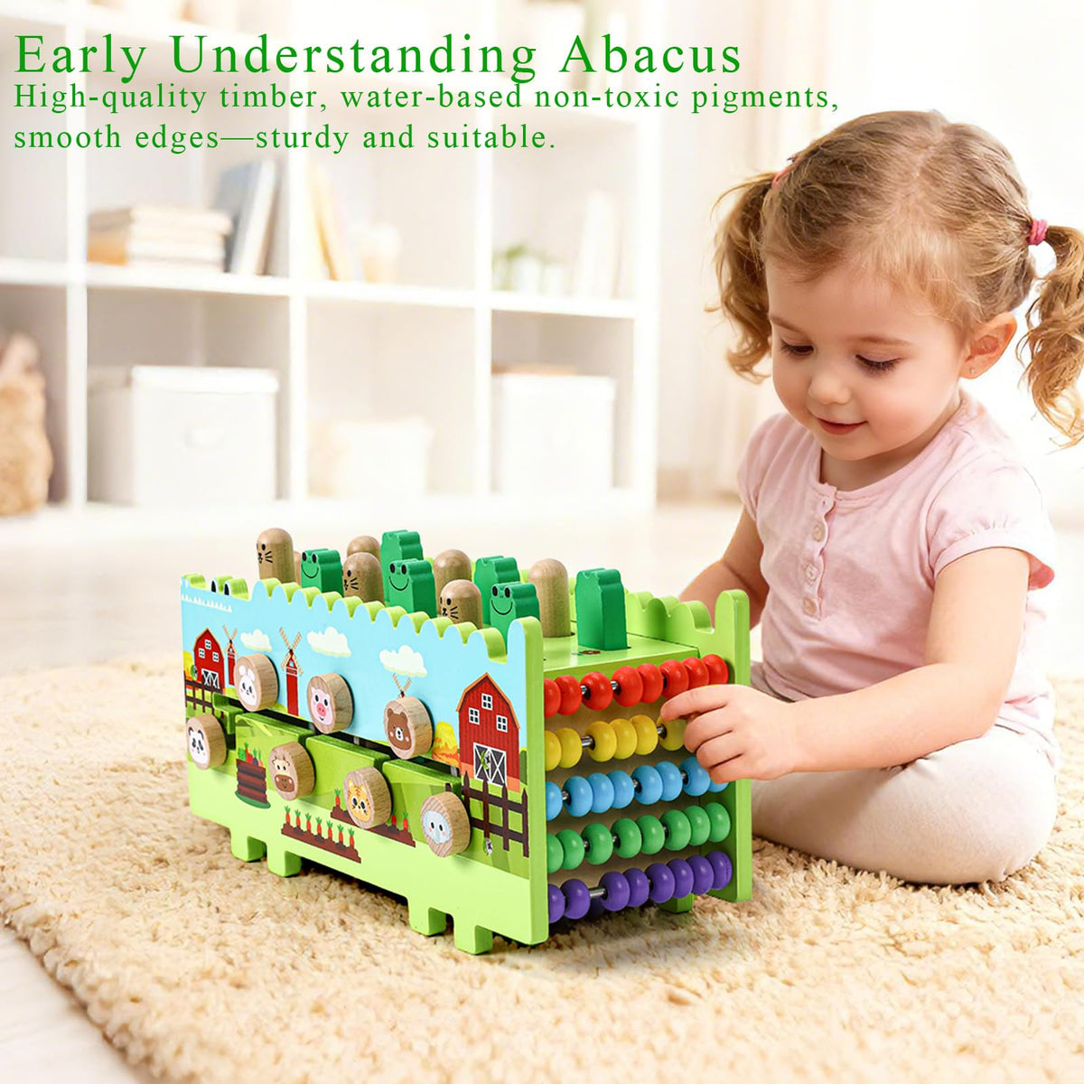 Bsrvtoyer abacus counting board introduces early math in a tactile way