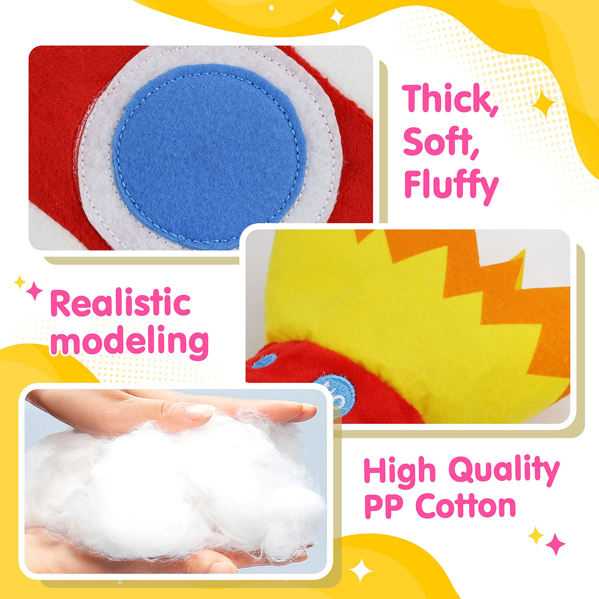 BSTAOFY fourteen-and-a-half-inch rocket plush ideal as a toddler gift