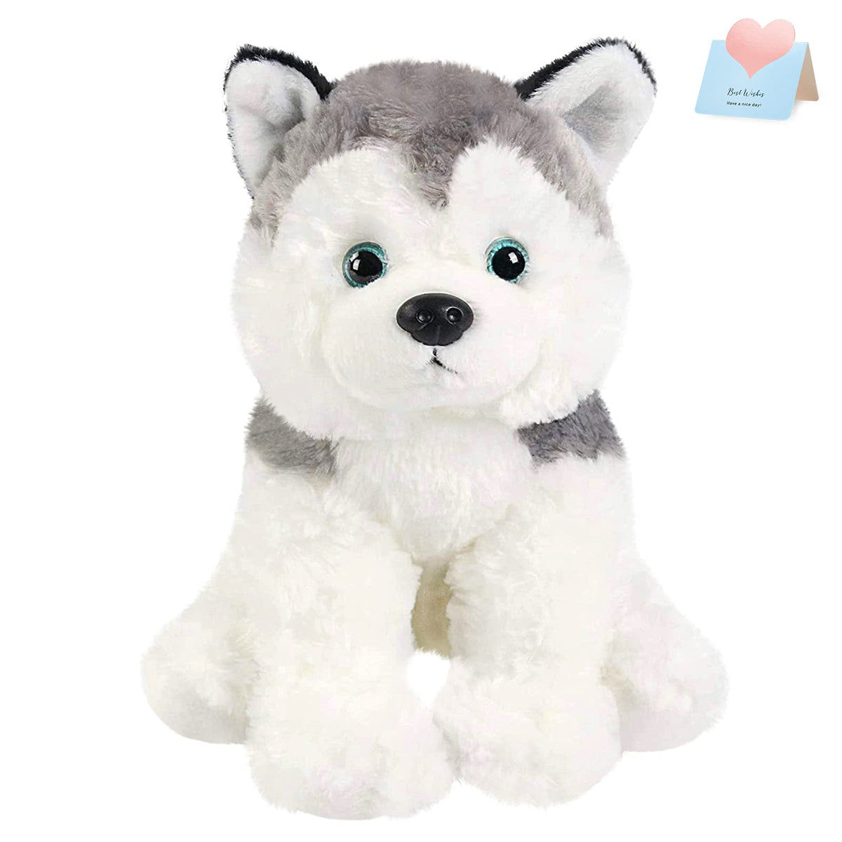 BSTAOFY husky plush face close-up with lifelike eyes for comforting play
