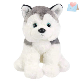 BSTAOFY husky plush face close-up with lifelike eyes for comforting play