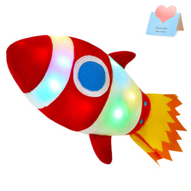 BSTAOFY light-up red rocket plush glowing softly for soothing bedtime