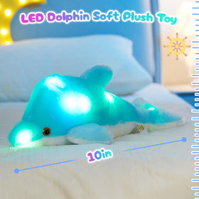 BSTAOFY blue plush dolphin highlighting soft hugs for kids.