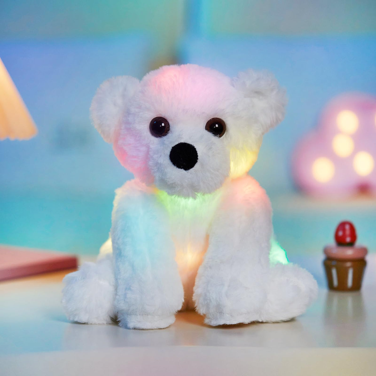BSTAOFY Soft plush polar bear material, safe hug for little ones.