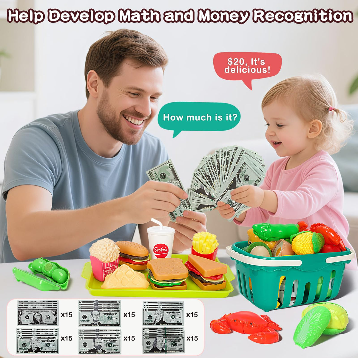 Bstoyder 168Pcs play kitchen kettle with pull-out spout adds realistic water play.