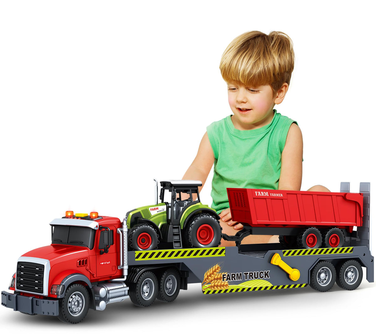 Bstoyder 21inch toddler truck front view for easy grip.