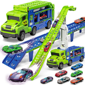 Bstoyder 3-in-1 car carrier truck with foldable track for versatile play