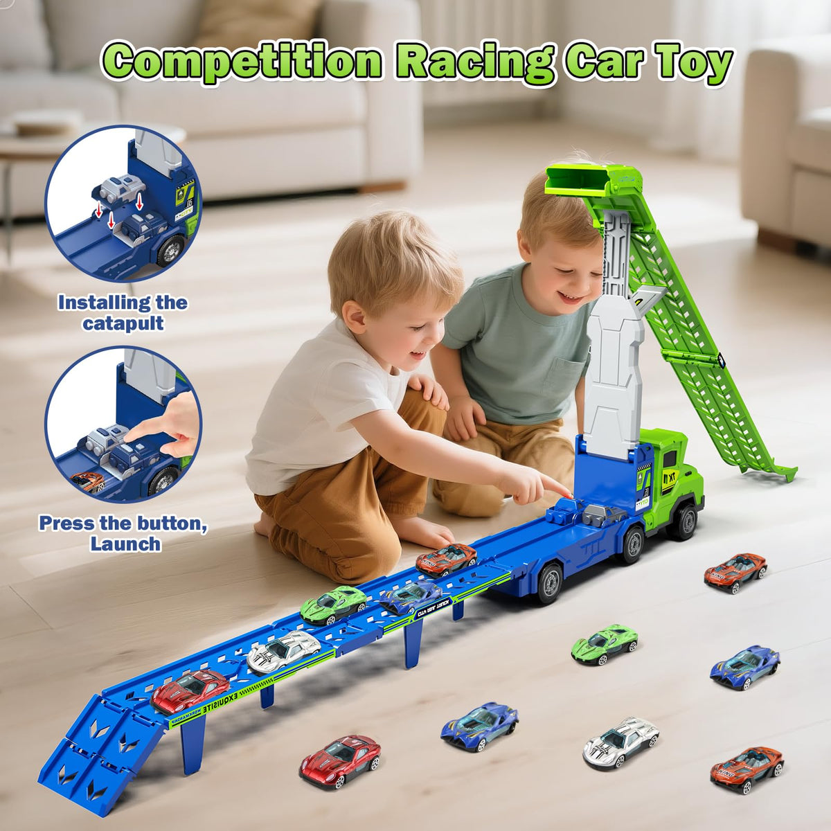 Bstoyder cars slide out from the front grille for dynamic reveals