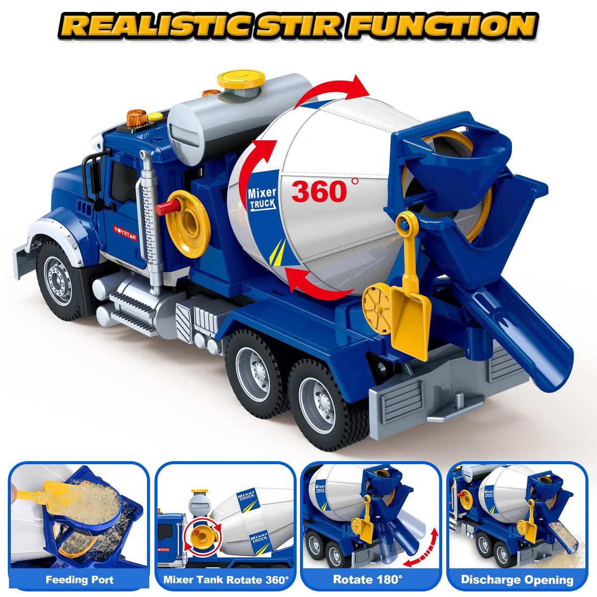 Bstoyder mixer truck side view showing durable design for outdoor use