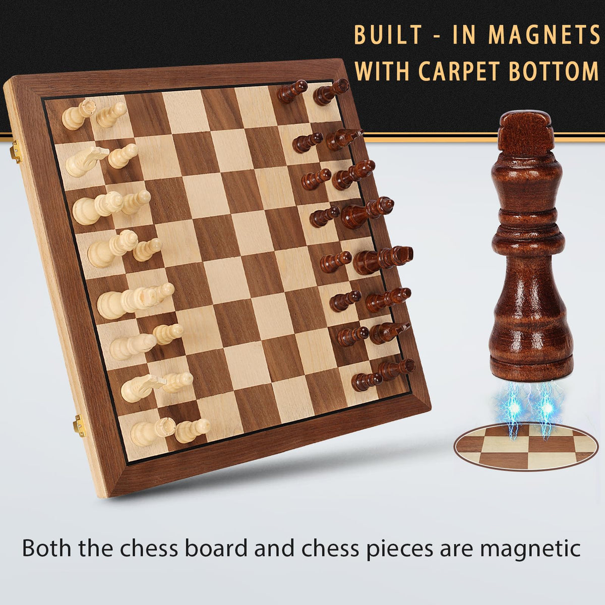 Bstoyder chess pieces with built-in storage slots for tidy on-the-go play.