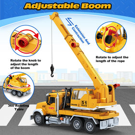 Bstoyder crane arm 360-degree rotation enables interactive pretend rescue scenarios.