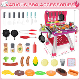 Bstoyder double-layer grill playset showing extra cooking space for group pretend cooking