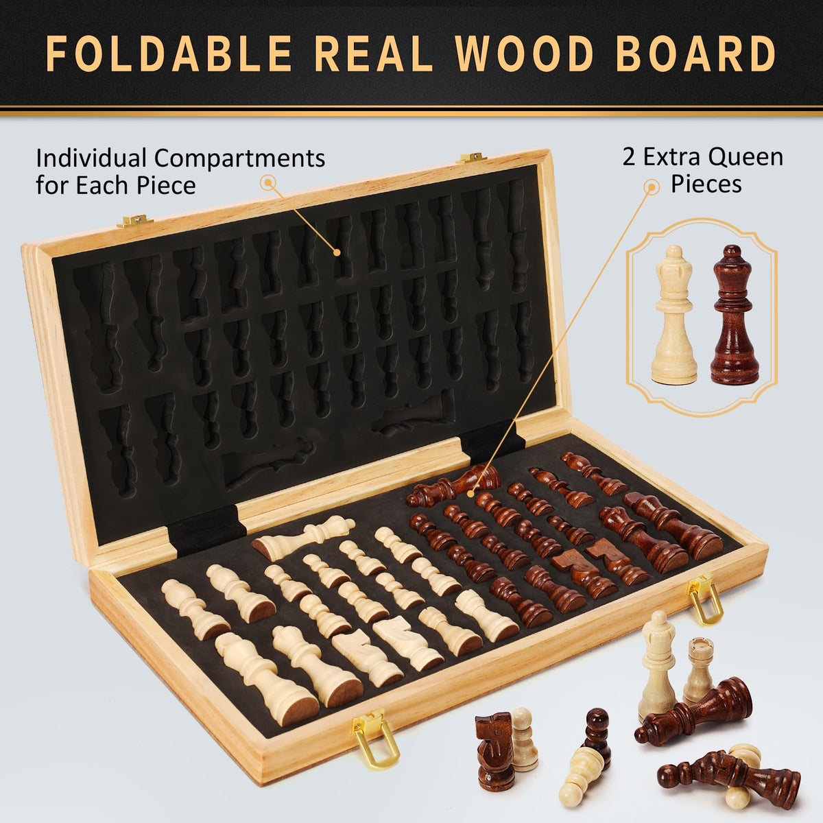 Bstoyder two extra queen pieces included for flexible game setups.