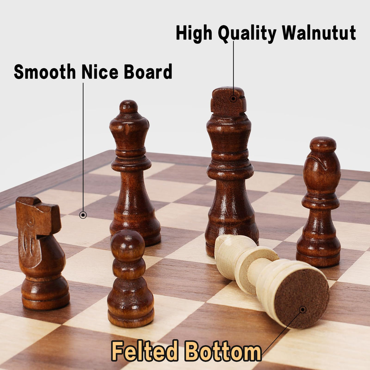 Bstoyder folded travel chess set showing compact portability.