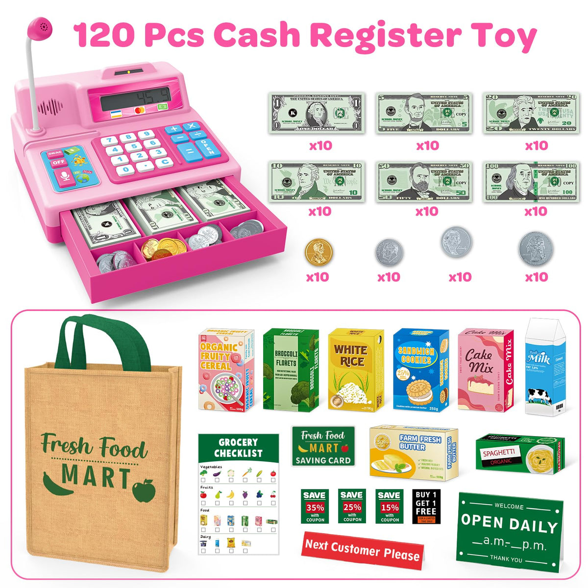 Bstoyder grocery boxes playset colorful boxes for imaginative store setup
