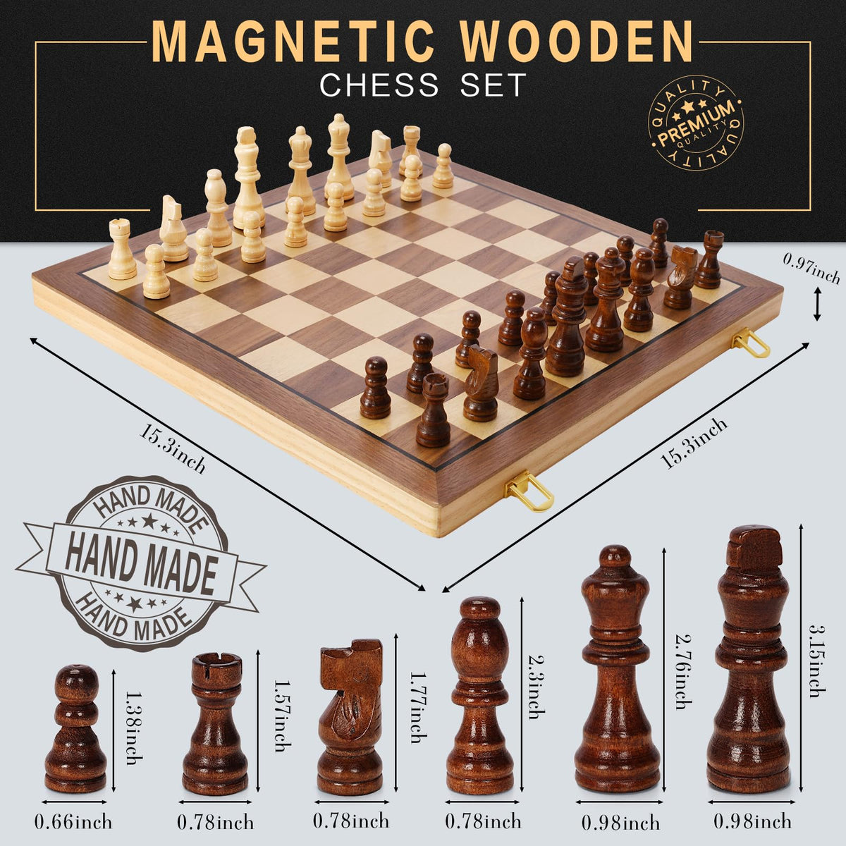Bstoyder handcrafted wooden pieces with smooth natural wood grain.