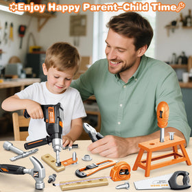Bstoyder plastic parts set includes nails and nuts for hands-on construction play.