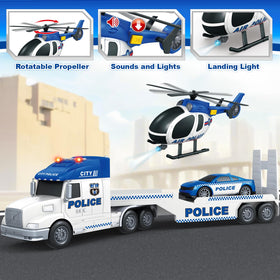 Bstoyder police truck helicopter rotor in action for engaging play.