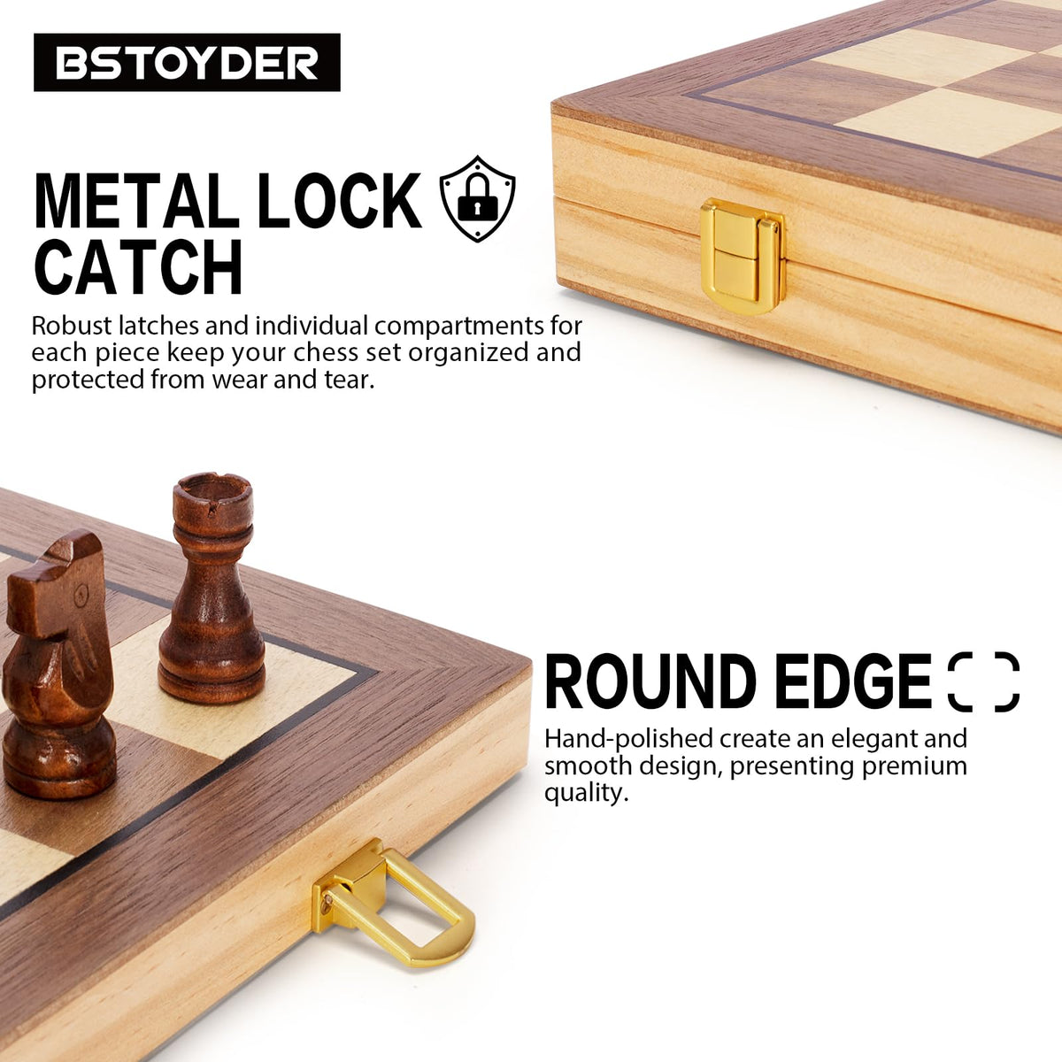 Bstoyder board with rounded corners for safer family play.