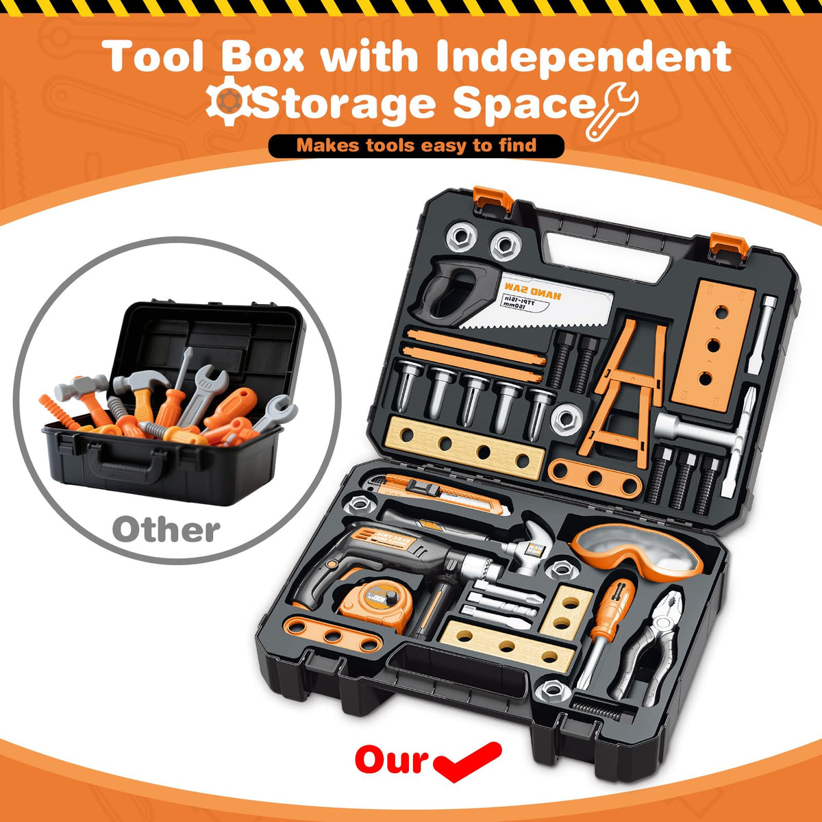 Bstoyder toy drill with realistic sound enhances immersive construction pretend play.