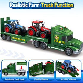 Bstoyder tractor set close-up with bright colors to spark fine motor skills