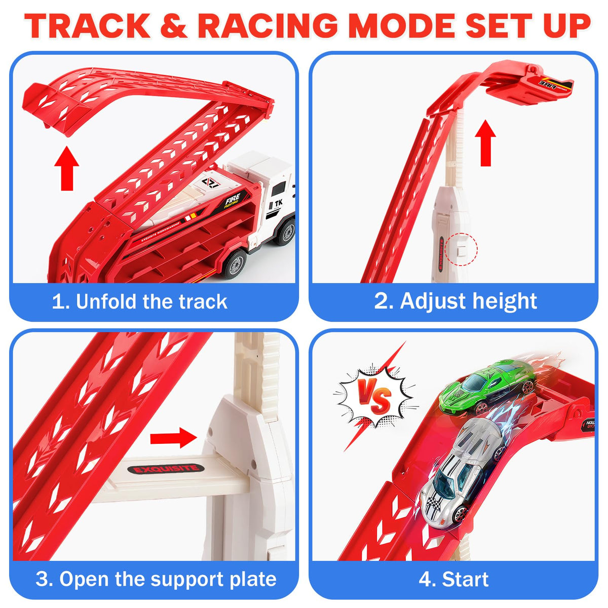 Two green racing lanes for multiplayer play on the Bstoyder track