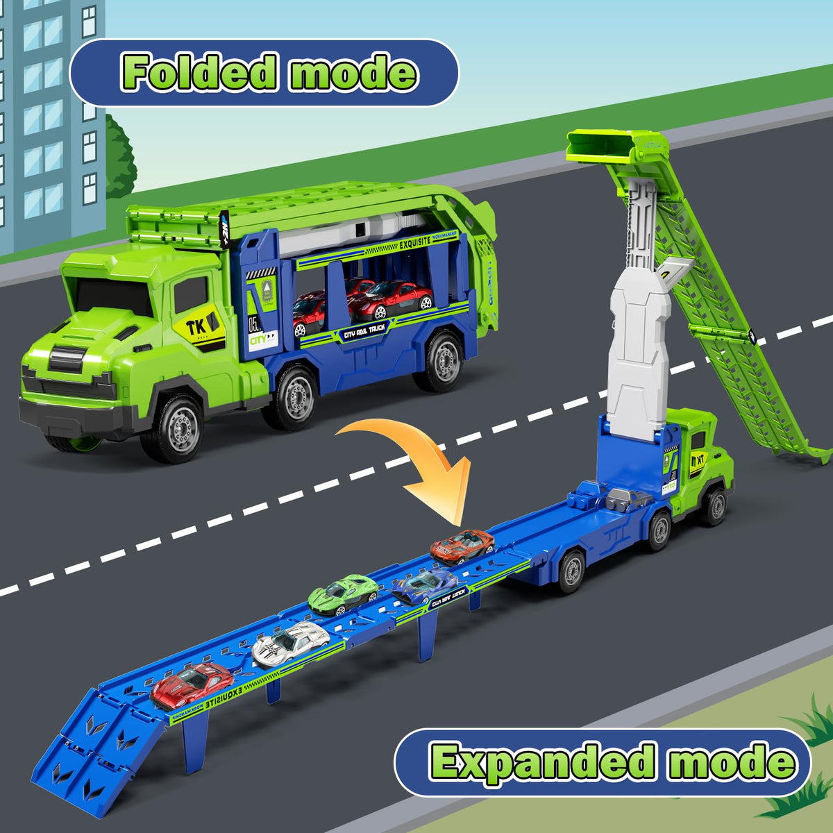 Bstoyder two-track configurations tower and flat for multiplayer races