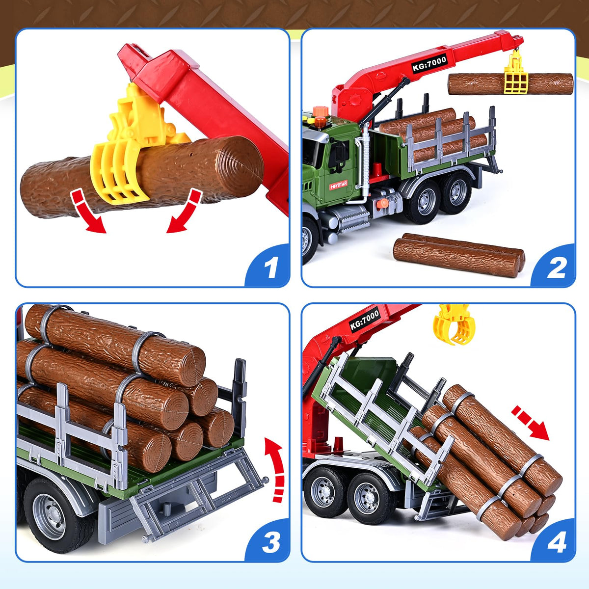 Bstoyder six trunks for realistic cargo loading play