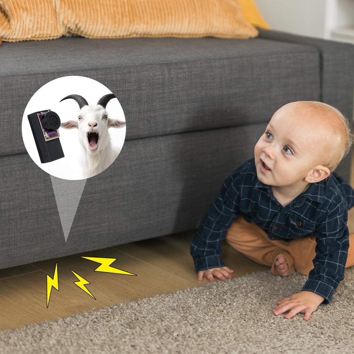 BTFO Prank device box contents include remotes, batteries, and stickers