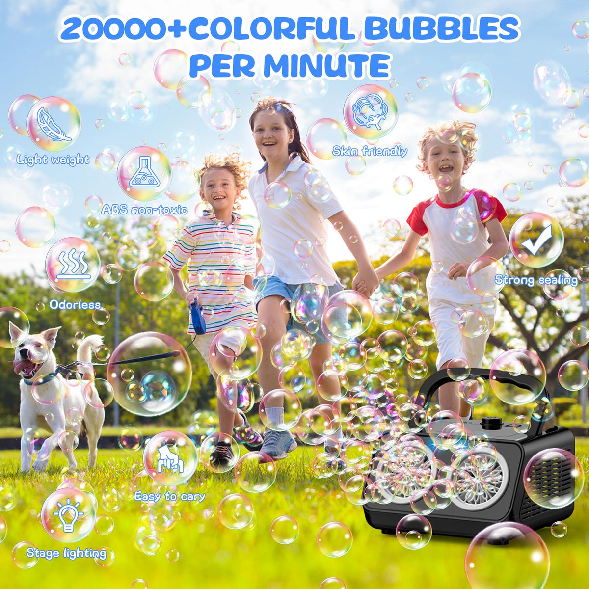 Bttyu 26-wand design creates continuous bubbles for celebrations.
