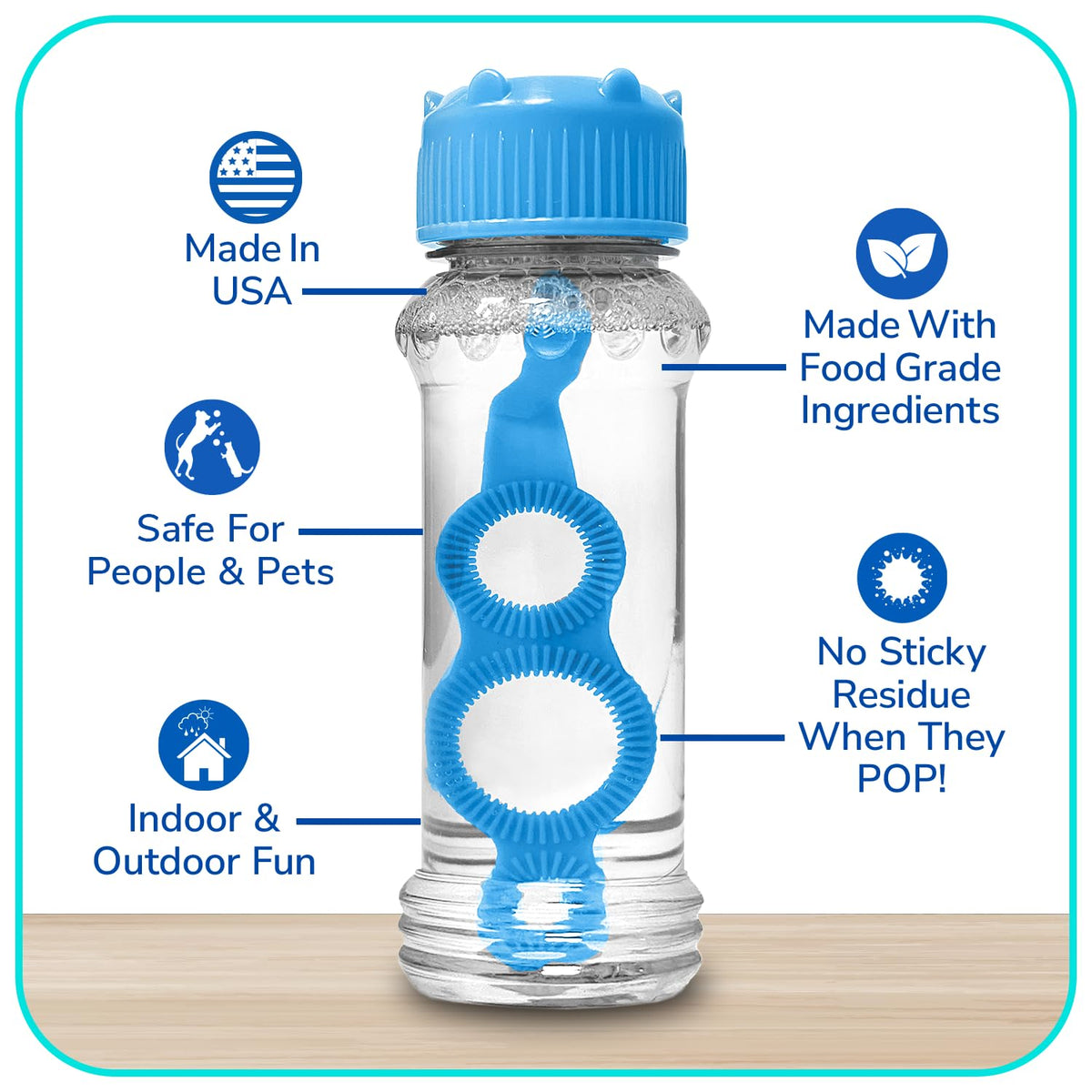 Bubble Lick USA-made bubbles support safe enrichment during grooming and daycare routines.
