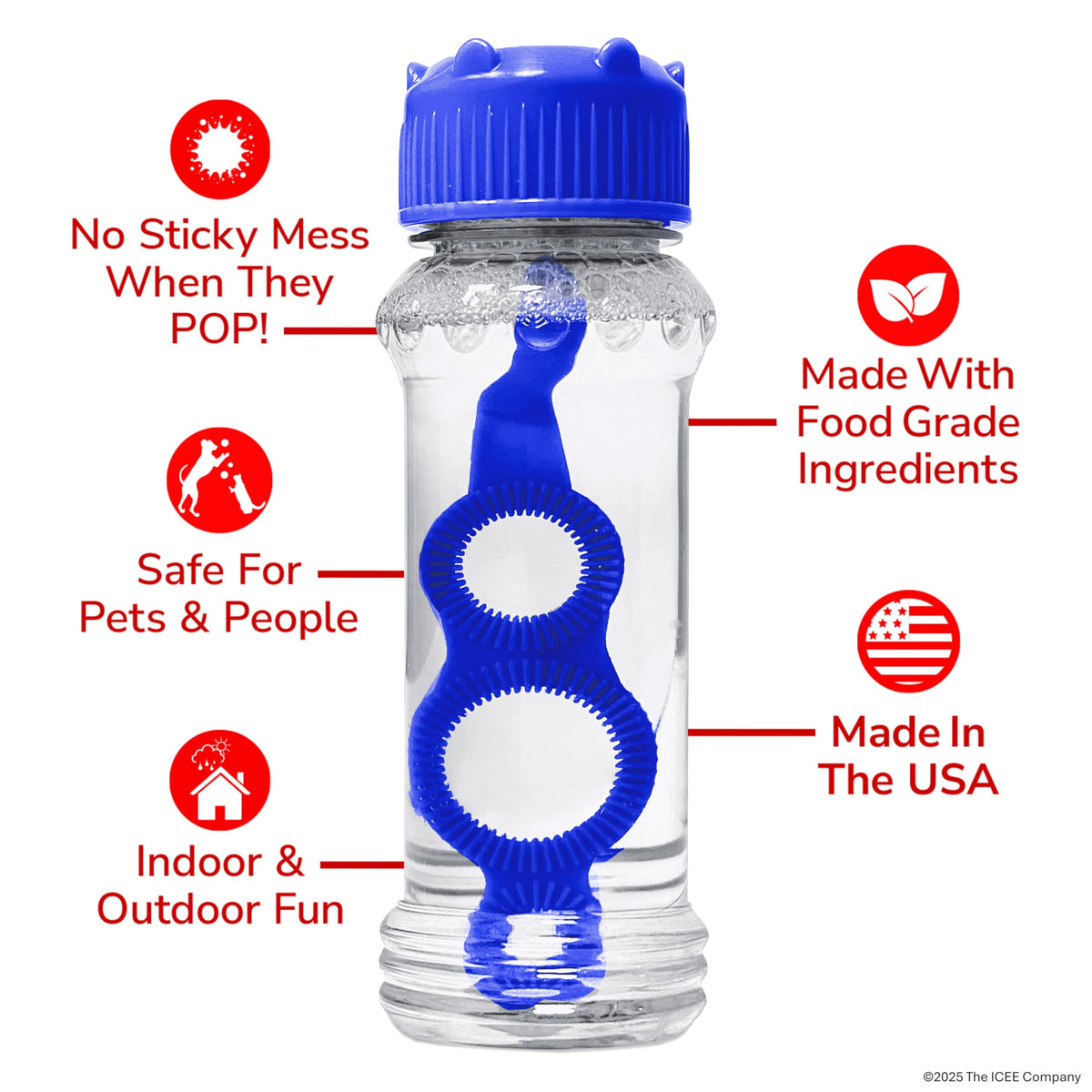 BubbleLick bubbles with built-in wand for easy quick playtime