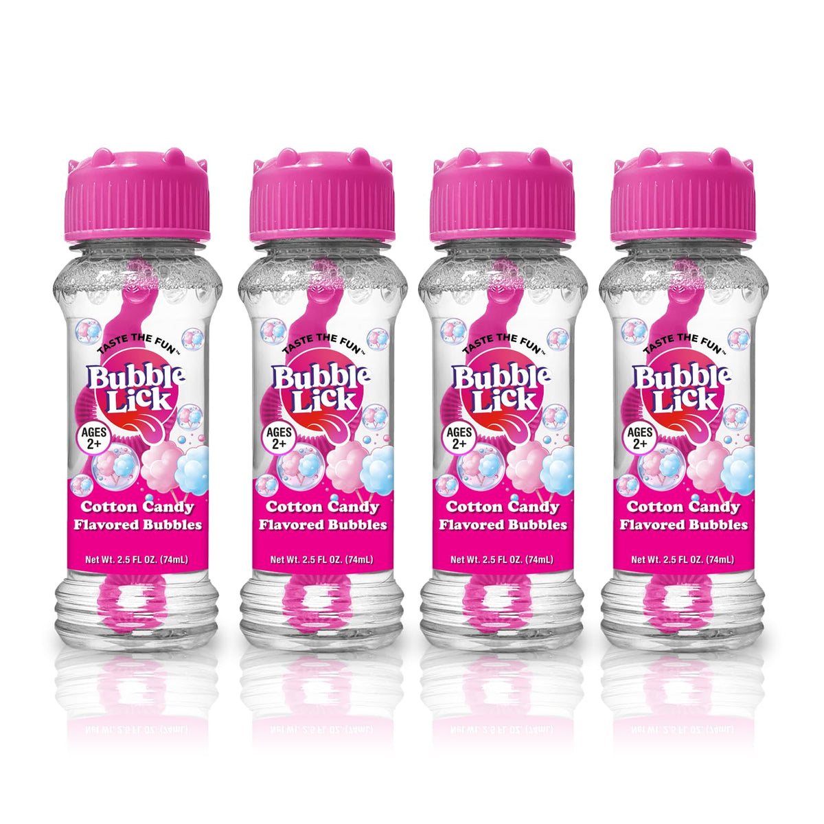 BubbleLick cotton candy bubbles bottle ready for playful outdoor fun