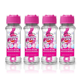 BubbleLick cotton candy bubbles bottle ready for playful outdoor fun