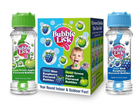 BubbleLick Sour Blue Raspberry bubbles pack for family fun.