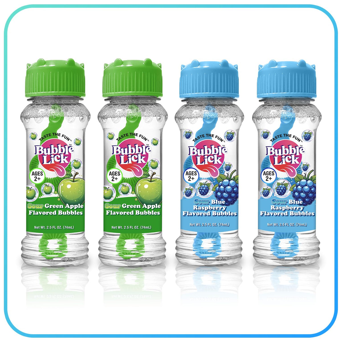 BubbleLick Sour Green Apple bubbles pack for outdoor play.