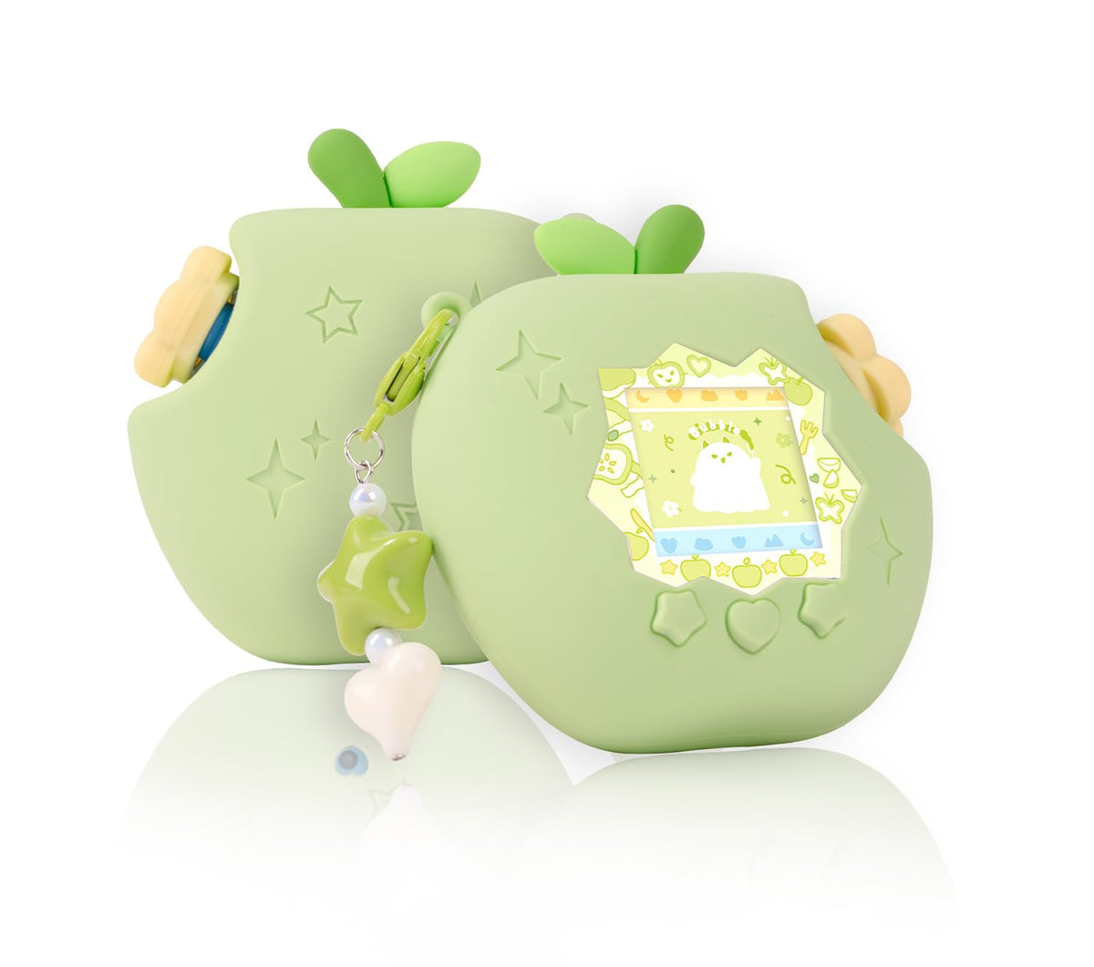 BUBBLELOGUS 3D Apple silicone case snug fit for Tamagotchi Paradise, protects from drops