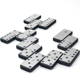 Dominoes set compact enough for travel with Bucher&amp;Rossini branding