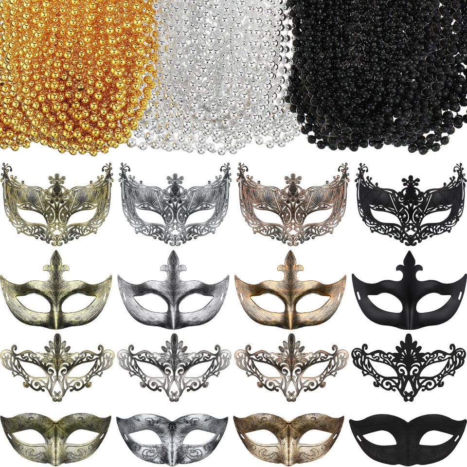Bucherry 88 masquerade masks pack with vintage style for themed parties