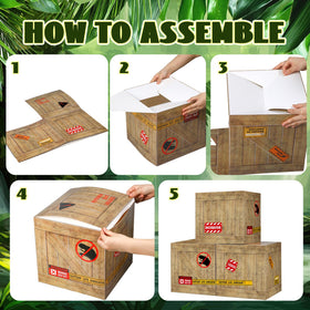 Bucherry 12-inch cube boxes can be stacked or spread across tables.